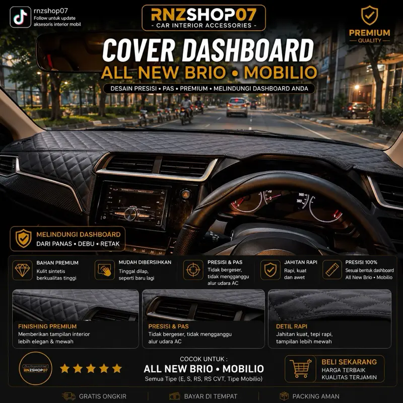 Alas dasboard mobil Brio mobilio brv 2016-2022 karpet dasboard cover dasbord Car