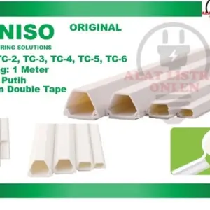 Pelindung Kabel Ducting NISO TC 1 dengan Double Tape - Panjang 1 Meter, Warna Putih
