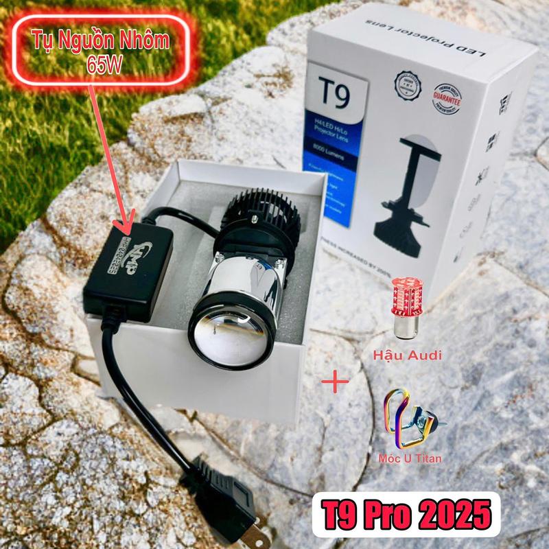 ( Tặng Móc Titan Khóa Cài + Bóng Hậu Audi Vip ) Bóng Đèn Led Pha Bi Cầu Mini T9 Pro 65W Bản Mới Nhất 2025 - Chân H4 Lắp Đặt Như Zin Cho Ô tô - Xe Máy ( Giá Lẻ 1 Bóng - Bảo Hành 12 Tháng )