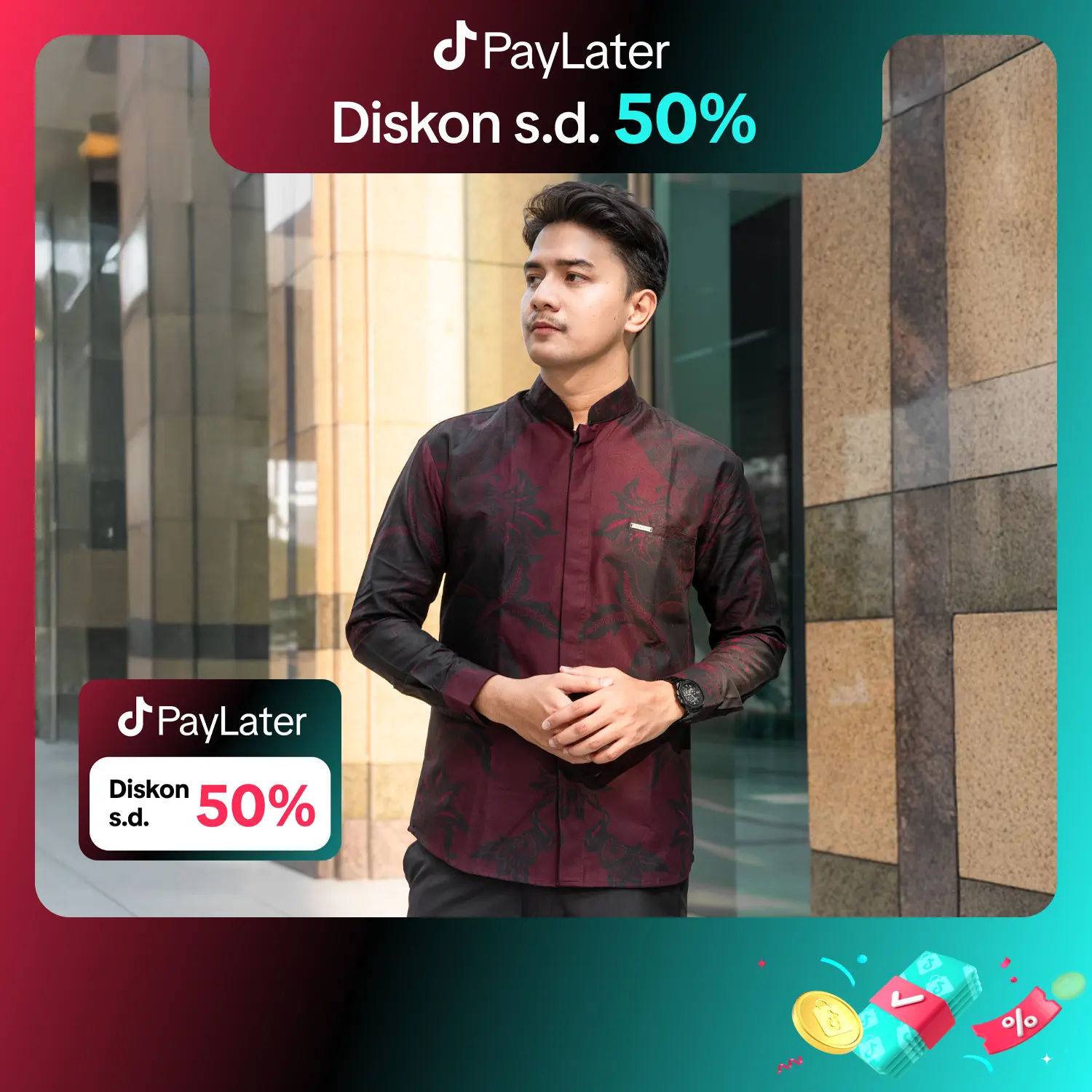 Laskala Batik Premium Armenia Kemeja Batik Pria Slimfit Lengan Panjang