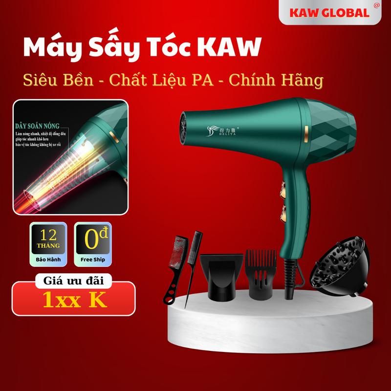  Máy Sấy tóc KAW-2300 Chính hãng nhập khẩu tặng kèm phụ kiện tạo kiểu tóc Nam Nữ Man  Women - Bảo hành 12 tháng  giảm rối 