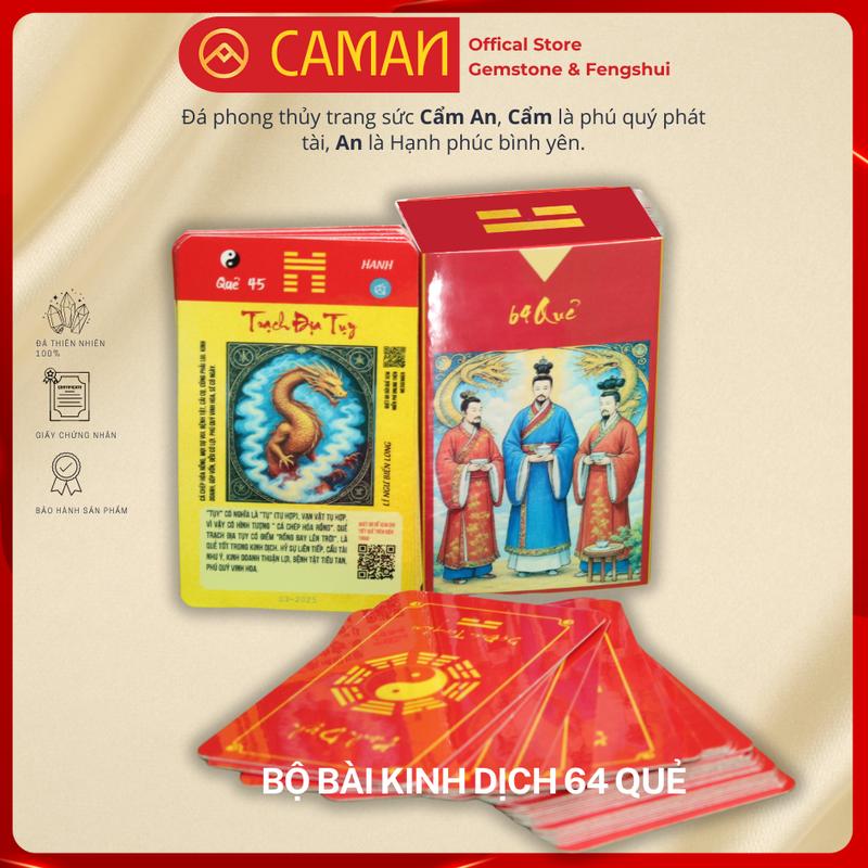 Bộ bài kinh dịch cao cấp gồm 64 quẻ in đẹp sắc nét bền chắc.
