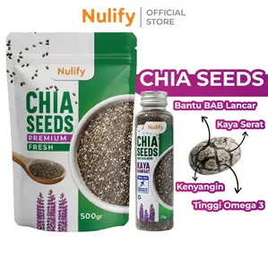Nulify Chia Seeds Fresh & Premium – 500gr / 250gr/ 70gr Detox Tinggi Serat dan Omega 3 Biji Organik Superfood