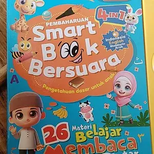Habibi Buku Edukasi Elektronik 4-in-1 Bersuara - Belajar 4 Bahasa (Inggris, Mandarin, Indonesia,Arab) | Mainan Edukasi Interaktif untuk Pemula, 26 Materi & Lagu