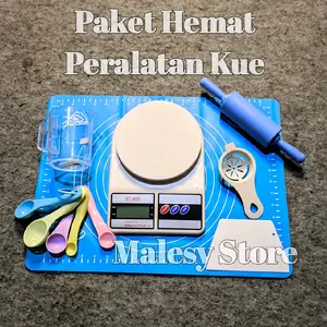 Set Alat Pembuat Adonan Roti dengan Timbangan Digital dan Rolling Pin Plastik - Kitchenware