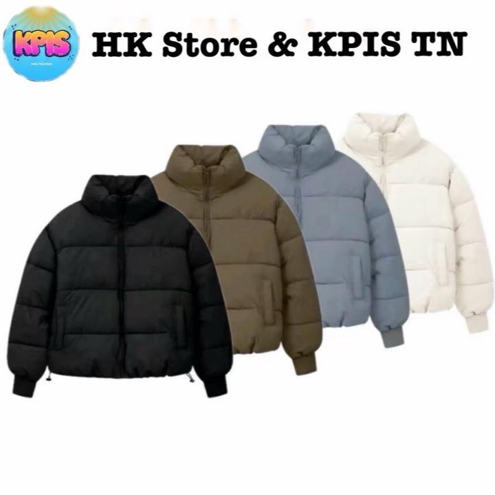    Deal Độc Quyền KPIS TN & HK Store  Áo Phao Nam Nữ Bông Nhồi H&K Store From Boxy Dáng Lửng Tay Dài  Chống Nước  Giữ Nhiệt Tốt  Cổ Cao Có Dây Rút Kéo Sườn 