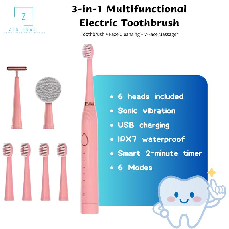 3 in 1 Sonic Electric Toothbrush USB Rechargeable Facial Cleansing 3-in-1-sonic-electric-toothbrush-usb-rechargeable-facial-cleansing