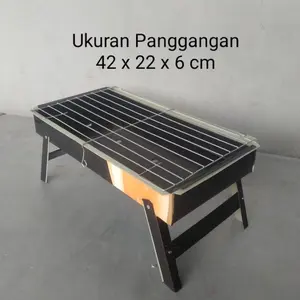 Panggangan Sate Portable Alat Pemanggang Ikan Bahan Tebal Bakaran BBQ Jagung Ayam Sosis Kitchenware