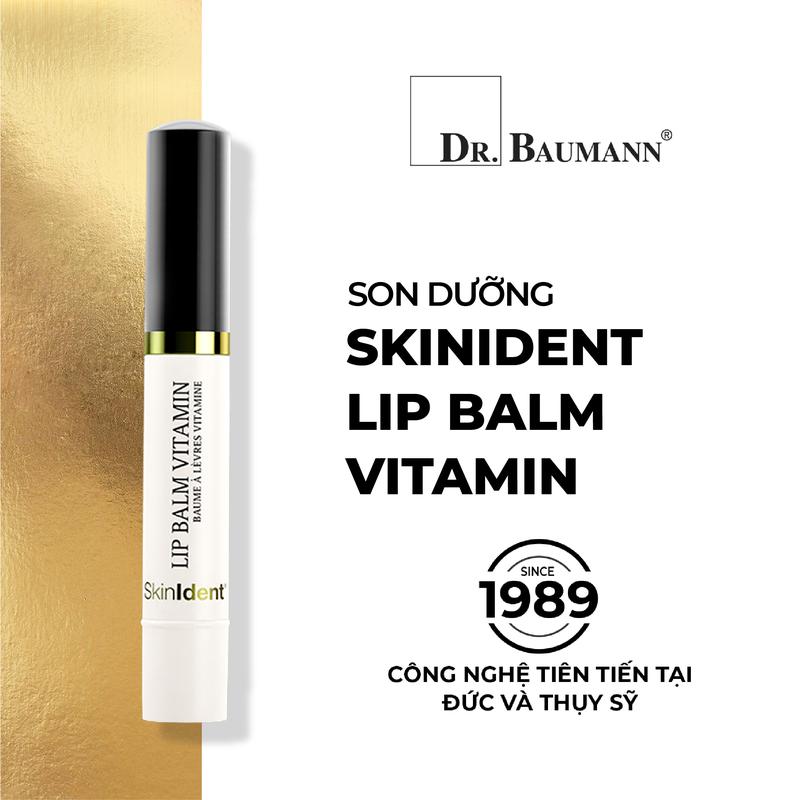 Son B12 dưỡng hồng môi Skinident Lip Balm từ Đức, Thụy Sỹ thương hiệu Dr.Baumann