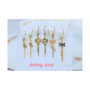 Anting Fashion Juntai Tahan Karat Nyaman dan Elegan Bahan Titanium Permata Aksesoris