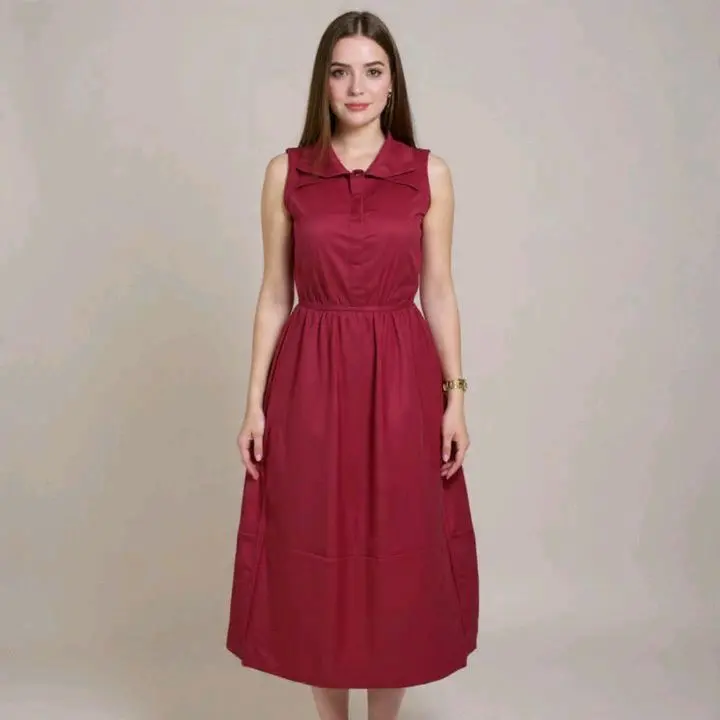 Karla Collar Plain Dress - Women's Challis Fabric Formal Dress with Collar - Casual, Clothes, Comfortable, Piece, Comfort, Lingerie, Day, Sleeveless, Elegant, Simple - TikTok Shop Philippines Karla Collar Plain Dress - Women's Challis Fabric Formal Dress with Collar - Casual, Clothes, Comfortable, Piece, Comfort, Lingerie, Day, Sleeveless, Elegant, Simple - TikTok Shop Philippines