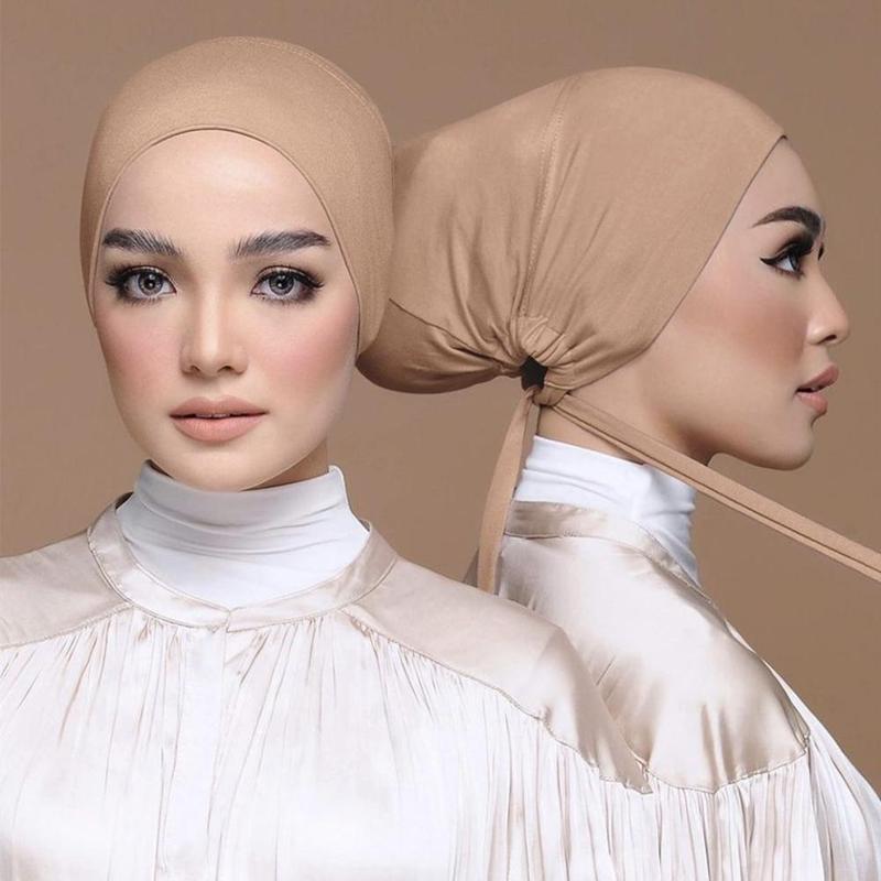 Product Introduction of Women’s Ladies’ Solid Color Plain Hijab Head Kerchief Head Sun Inner Cover Coverchief Wrap L2E9 30