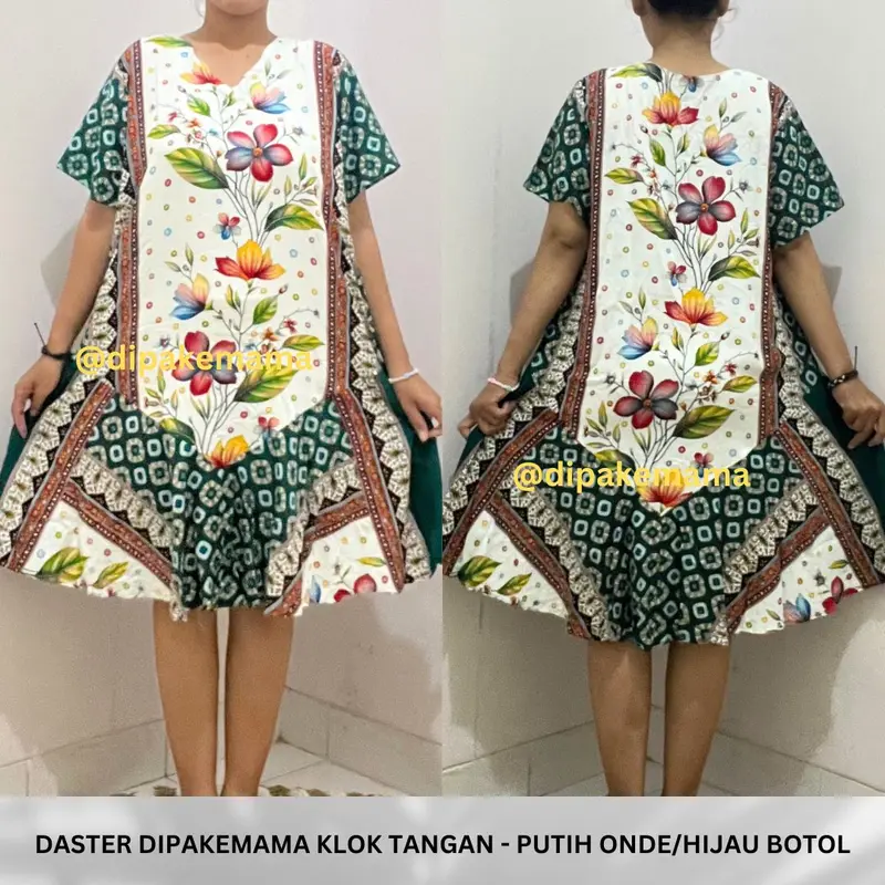 DASTER dipakemama KLOK TANGAN MOTIF AYAM JAGO, PUTIH ONDE LD 110cm [DPKMM] SIKAK TRASO 2