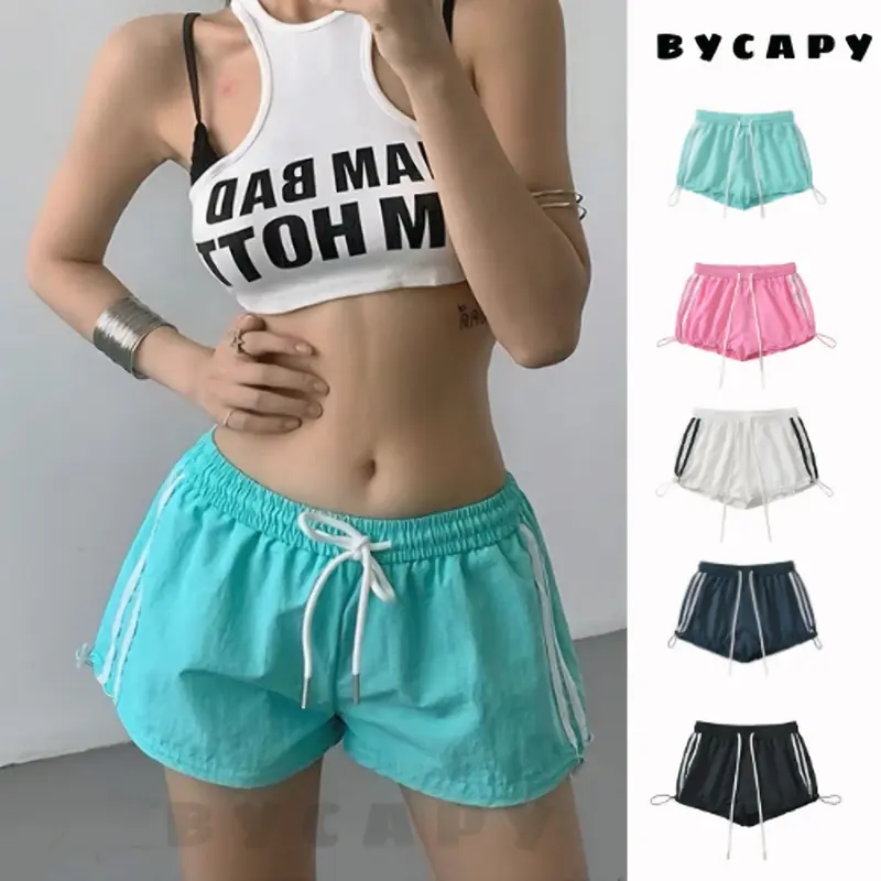 Quần Đùi Gió Cao Cấp Cạp Trễ ByCapy Dễ Phối Đồ Chơi Thể Thao Có Dây Rút Và Phối Sọc Trắng