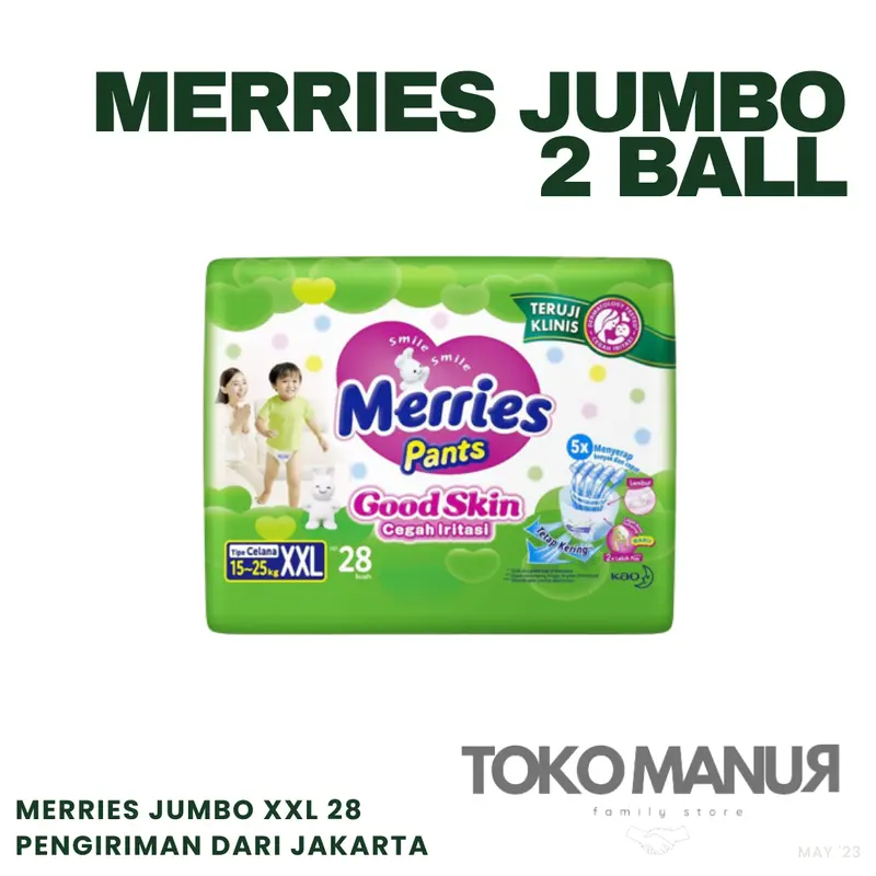Popok Bayi Murah Merries Pants Jumbo per 2 BALL 6