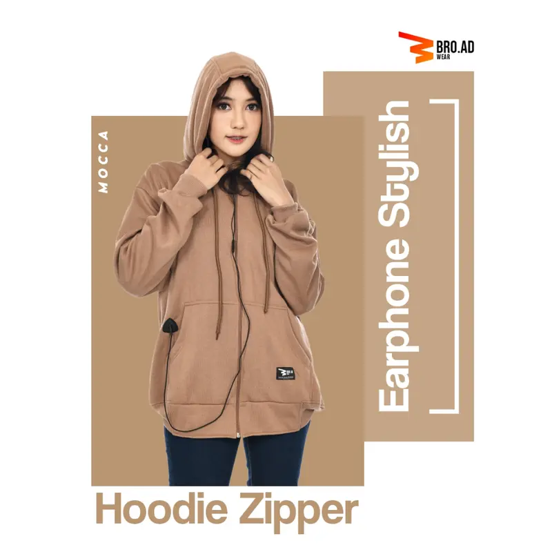 New Arrival Hoodie Zipper Bordir Timbul+Lubang Earphone Stylish by Broadwear 5