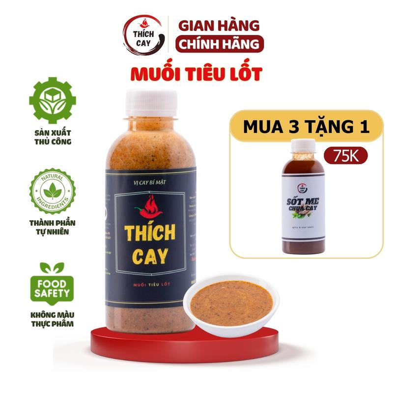 Mua 3 Tặng 1 Sốt me 250ml Nước chấm tiêu lốt Thích Cay tương chấm nem chả cay thơm ngon muối chấm tiêu lốp