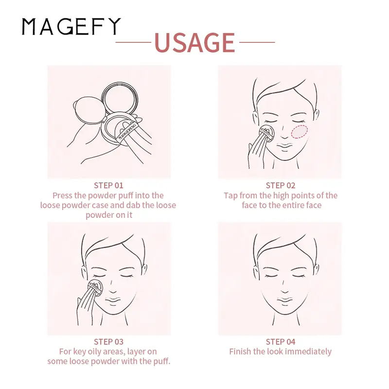 【CUCI GUDANG】MAGEFY Best Deal Hemat Oil Control Loose Powder + 2 in 1 Lipstick 8028+8016 7