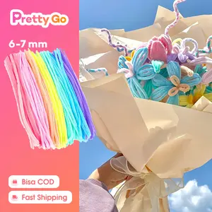 100Pcs Kawat Bulu Mercy Wire Craft Pipe Tebal dan lembut 30CM Bunga Alat Kerajinan Hadiah - Batang Pemutar Bahan DIY pelangi kawat bulu - TOYS
