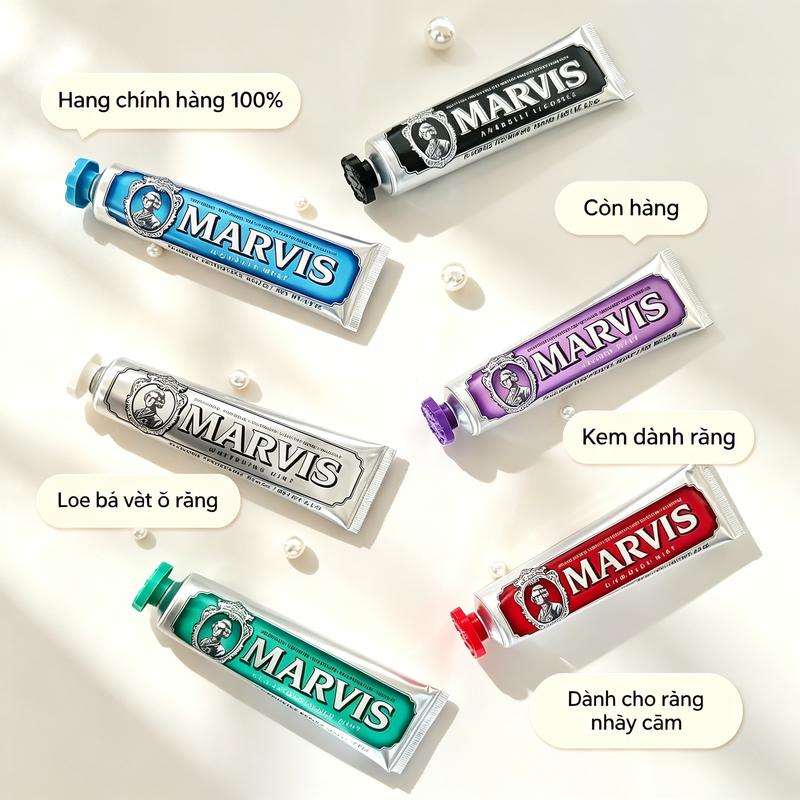 Hàng Chính Hãng Còn Hàng MARVIS Toothpaste Whitening 75ml Không Hóa Chất Gây…
