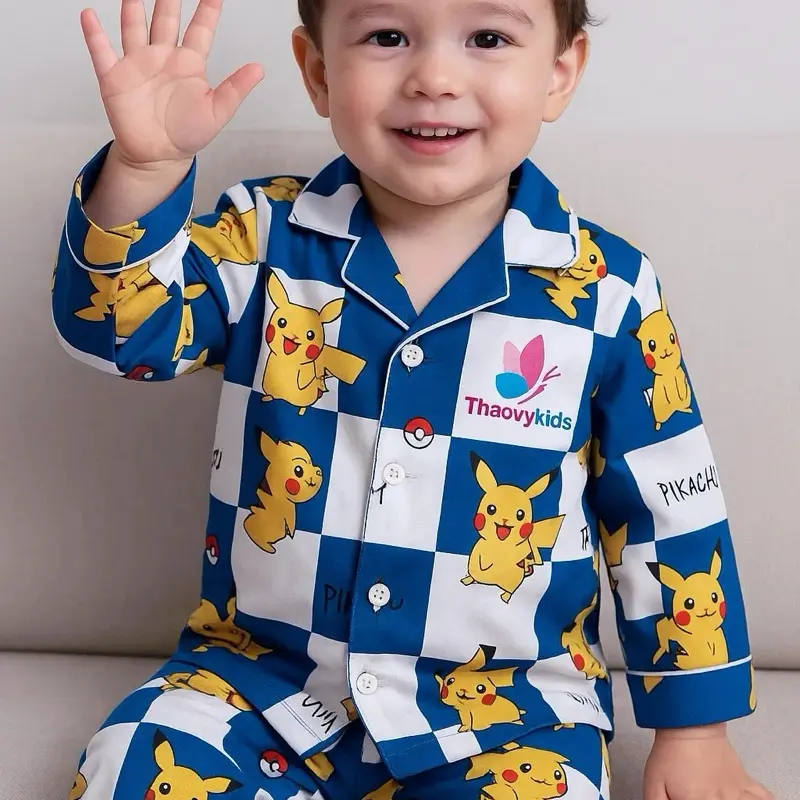 [10-57Kg] Đồ Bộ Pijama Bé Trai Họa Tiết Hoạt Hình Vải Lụa 3D Cao Cấp , Mềm Mịn Mát , Thấm Hút Mồ Hôi Tốt - ThaoVySleepwear 0