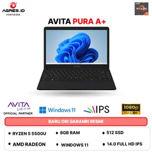 AVITA PURA A+ RYZEN 5 5500 8GB 512GB W11 14.0FHD BLACK