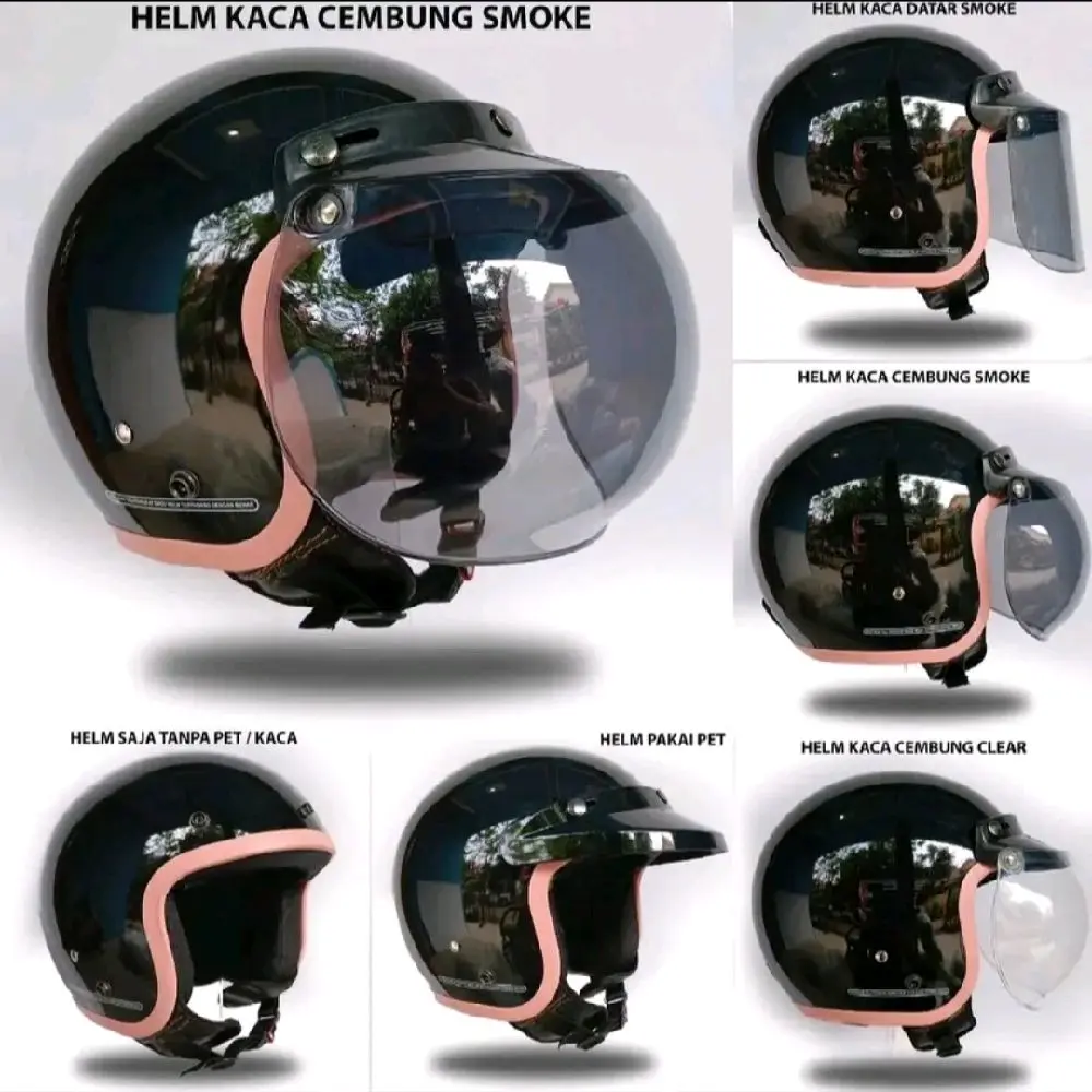 helm bogo solid list pink warna polos, warna cantik, warna indah full hijab ukuran universal SNI cargloss keren