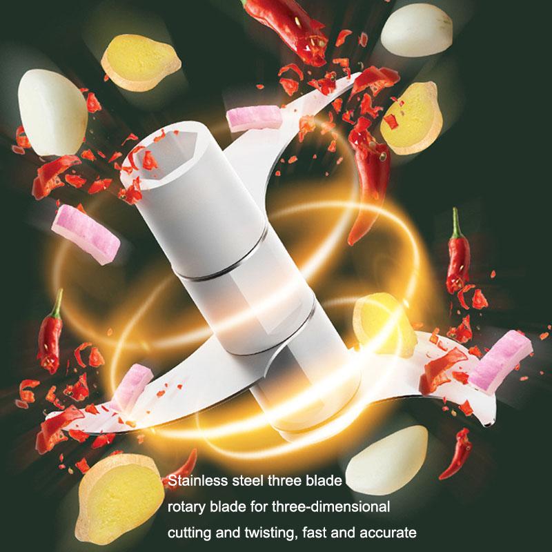 Product Introduction of 250ML Garlic Whiz: Manual Garlic Masher & Press Adjustable Speed- Crush, Chop,Mince in Seconds Garlic, chili, radish, onion, mushroom Kitchen Essentials 5