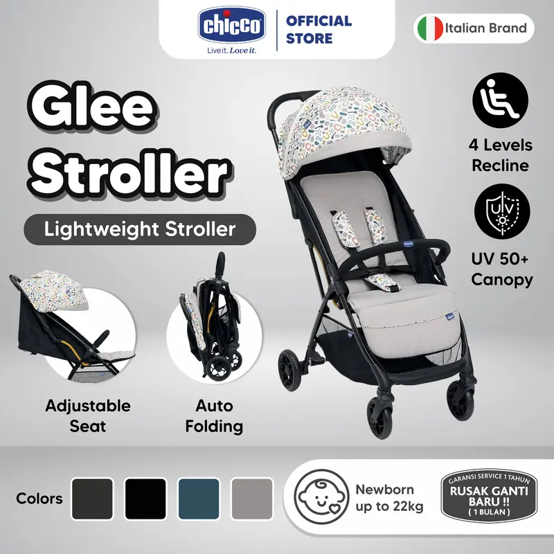 CHICCO Stroller GLEE / Ultralight Stroller / Kereta Dorong Bayi / Stroller Lipat / Stroller Bayi 0