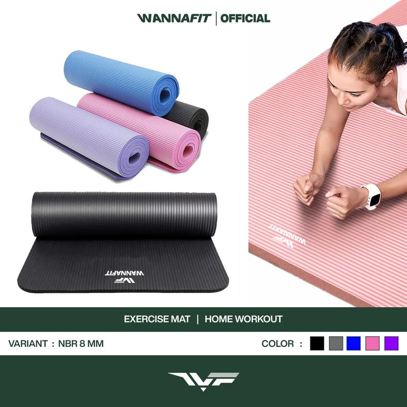 WANNAFIT Matras Yoga All Variant | NBR 8mm & TPE 6mm | Alat Olahraga Rumah 1