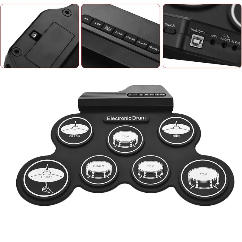 Drum Perkusi Elektrik Portable DTX 7 Pad Usb Power 1