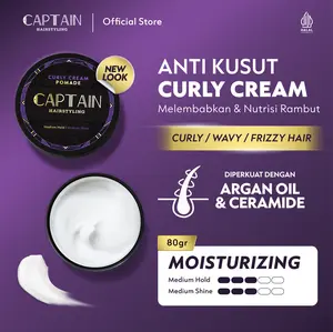 Captain Men's Care Curly Cream Pomade 80gr / Pomade Pria / Medium Hold / Medium Shine / Moisturizing / Melembabkan Rambut / Membuat Rambut Ikal Kering Menjadi Berkilau Perawatan Cowok Captain Men's Care Curly Cream Pomade 80gr / Pomade Pria / Medium Hold / Medium Shine / Moisturizing / Melembabkan Rambut / Membuat Rambut Ikal Kering Menjadi Berkilau Perawatan Cowok