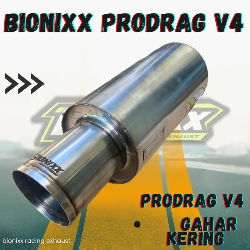 Bionixx Prodrag V4 Suara Kering Bigsize Knalpot Mobil Racing Kualitas Premium Motorcycle muffler  knalpot Tabung 6 inch 0