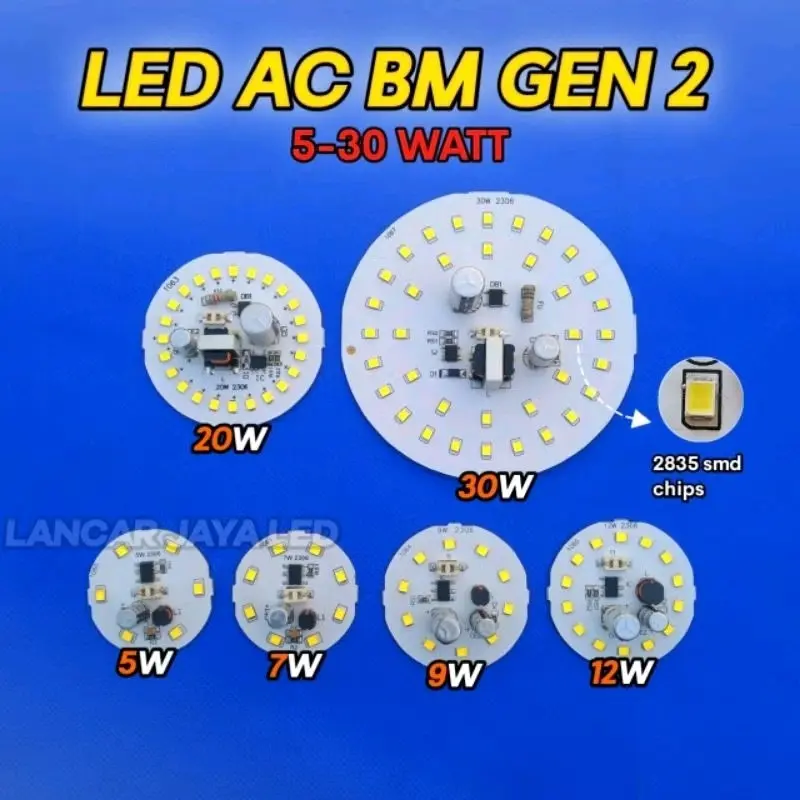 LED AC BM (GEN 2) 5w,7w,9w,9w(kecil),12w,20w,30w ~Lancar Jaya Led~