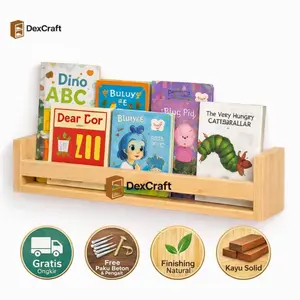 rak buku tempel dinding / rak buku minimalis / rak buku serbaguna kayukreasiku