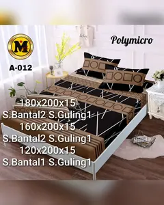 Polymicro Sprei Motif Aesthetic Katun 180x200 Free Sarung Bantal & Guling Tinggi 20cm Bahan Lembut Adem Nyaman untuk Tidur A-012