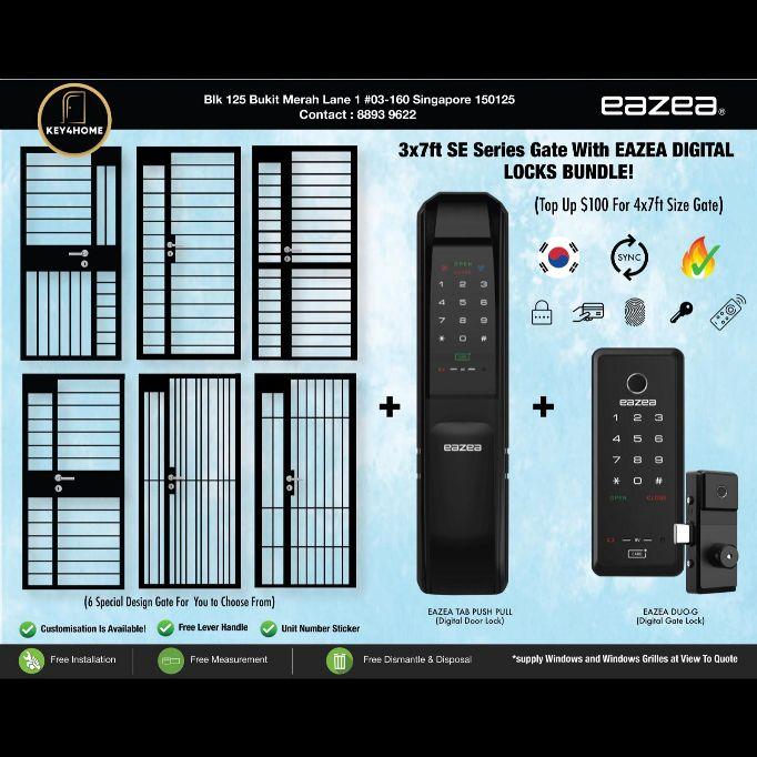 Product Introduction of EAZEA Push Pull Bundle of 3 (Mild Steel Gate + Digital Gate Lock + Fire Rated Digital Door Lock) 10
