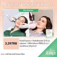 Gambar Facial Express + Hydrabooster (2.5 cc) + DNA Salmon PDRN (2 cc) + Juva by ZAP Juvathione Vit D dari ZAP Clinic Kota Administrasi Jakarta Selatan 1 Tokopedia