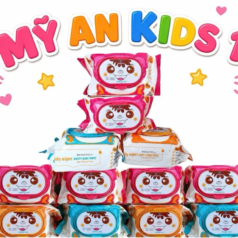 Combo 10 Gói Khăn Ướt AnMy Baby- Vải Dày-Không Mùi-Tiết Kiệm-An Toàn-Tiện Lợi-Cân Nặng 300gr->400gr