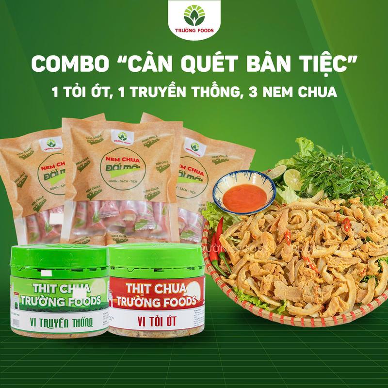 Trường Foods Combo "Càn Quét Bàn Tiệc" - Combo 5 Đặc Sản (1 Thịt Chua Tỏi Ớt, 1 Thịt Chua Truyền Thống, 3 Nem Chua)