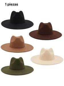 Sombreros de fieltro clásicos, Panamá, gamuza vaquera de ala ancha, para camping, pesca, viajes, fiestas, bodas, días de juegos y otras ocasiones, regalos para Acción de Gracias y Navidad.