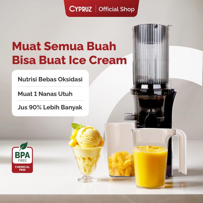 Gambar Cypruz Slow Juicer Extra Big Mouth Easy Clean Juice Pengekstrak Buah dan Sayur Low Watt dari Cypruz Kitchenware Kota Administrasi Jakarta Utara Tokopedia