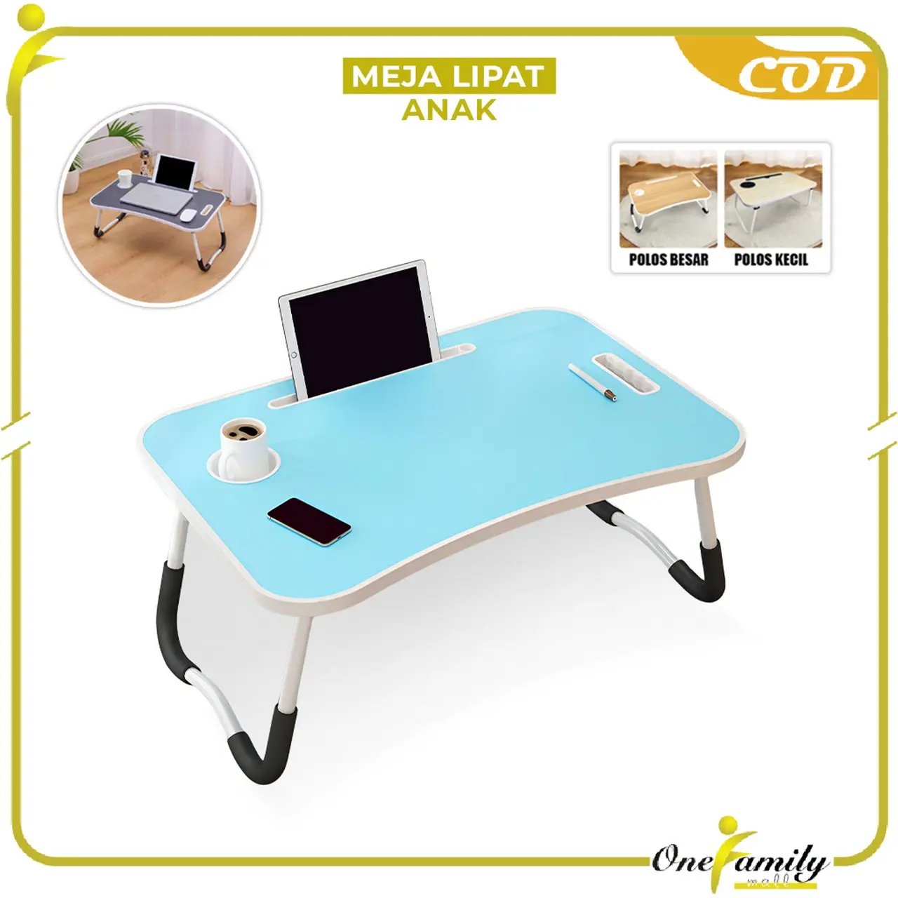 [COD] OFM C78 Meja Laptop Lipat Portabel Meja Belajar Anak Multifungsi Anti Air Karakter dan Polos