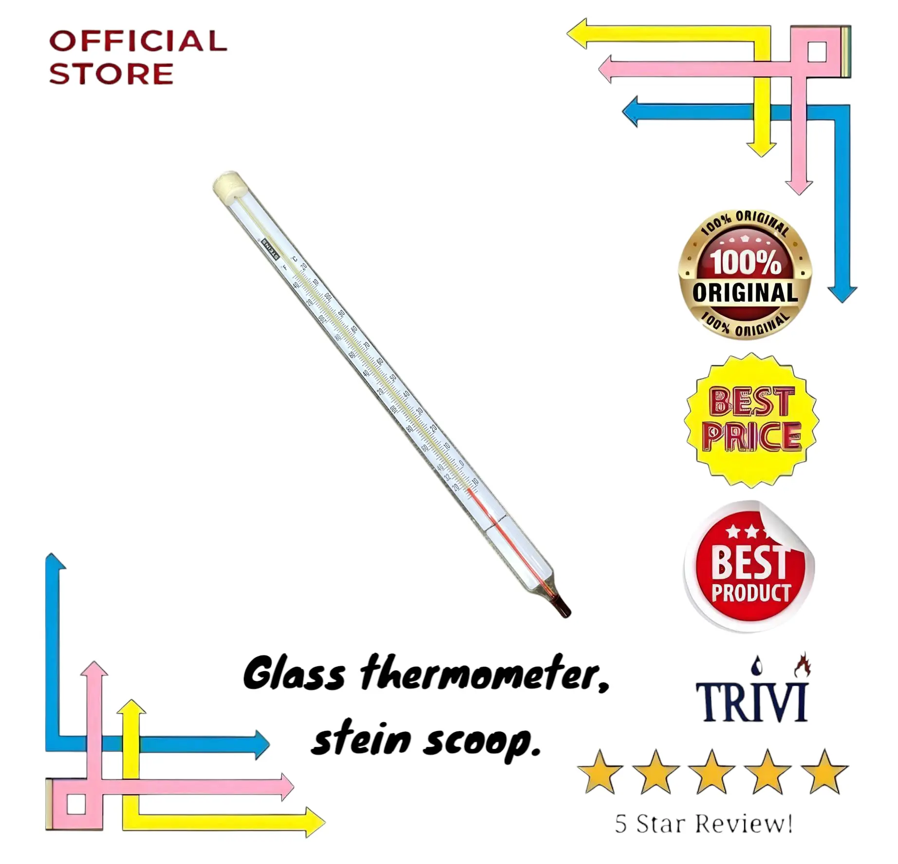 Thermometer alkohol stein, scoop termometer pengukur suhu temperature.