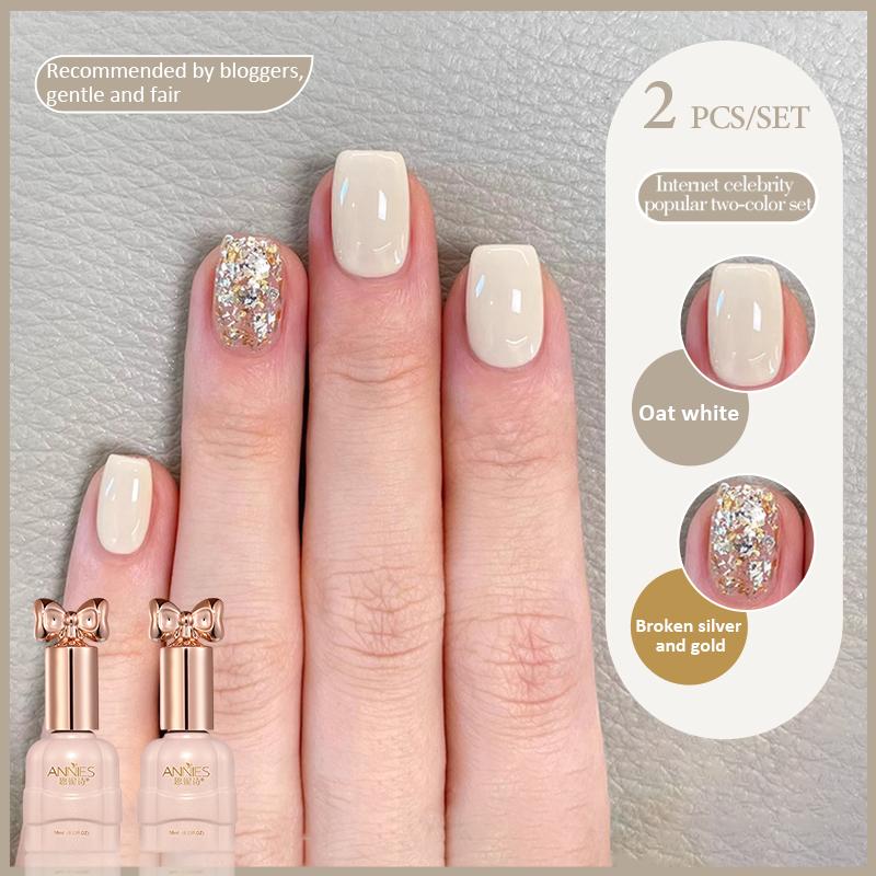  Gel Sơn Móng Tay Trắng Sữa Yến Mạch Bộ Hai Màu Sáng Bóng Phổ Biến 2025 Mới Bộ Hai Màu Cần Đèn Làm Móng Để Khô 