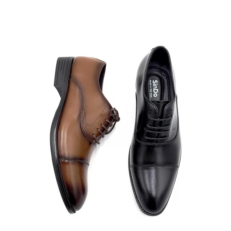 Giày oxford công sở buộc dây cổ điển da bò tấm - giày oxford buộc dây Shoes Nam