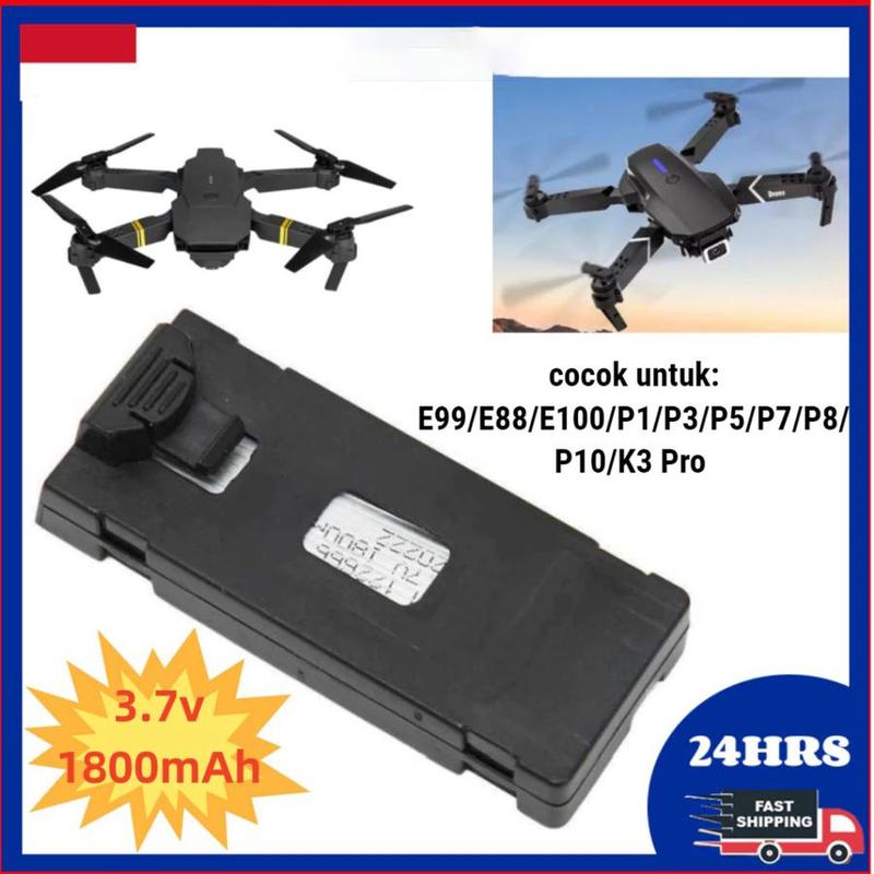 Drone-Batterij voor E88 E525 E99 K3 E100 P1 S98 P7 P10 P8 A13 S11 P8 Borstelloos voor A8pro A9pro S1S RC Drone, 3,7 V 1800 MAh Drone Quadcopter Oplaadbare Batterij (Zwart Drone-Batterij voor E88 E525 E99 K3 E100 P1 S98 P7 P10 P8 A13 S11 P8 Borstelloos voor A8pro A9pro S1S RC Drone, 3,7 V 1800 MAh Drone Quadcopter Oplaadbare Batterij (Zwart