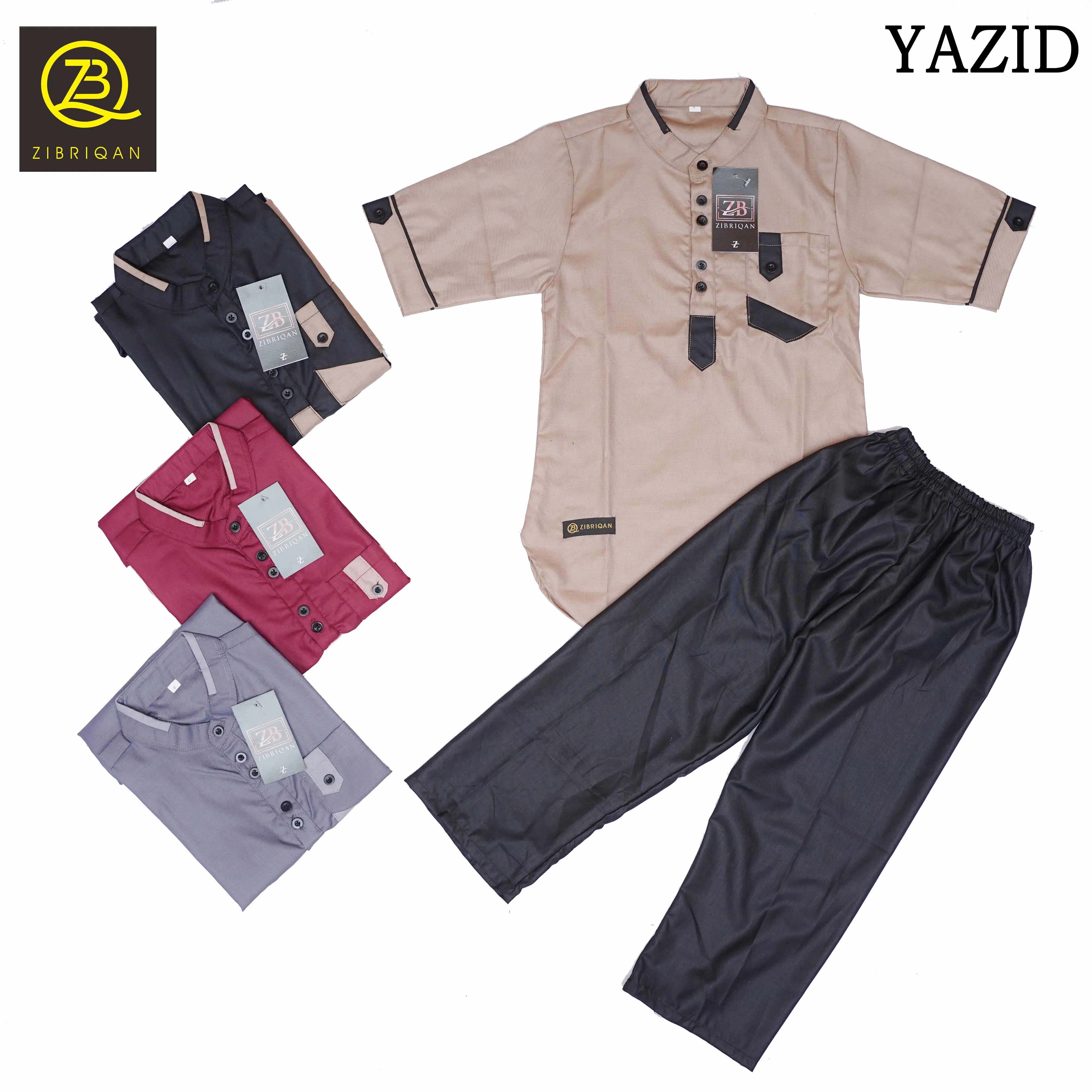 (Beli 2 GRATIS 1 jam tangan LED) ZIBRIQAN Setelan Koko Kurta Anak YAZID bahan Katun Toyobo Import Premium Nyaman