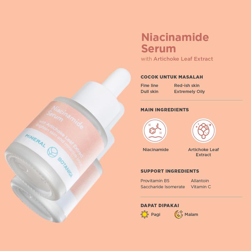 Mineral Botanica Niacinamide Serum With Artichoke Leaf Extract 20ml Vitamin Essence 1
