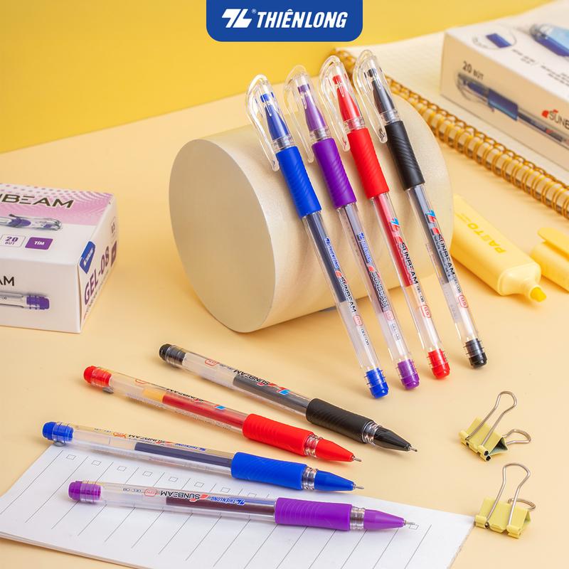 Combo 20 Bút Gel Thiên Long Sunbeam GEL-08 - Bút mực nước ngòi 0.5mm nét viết êm mượt phù hợp học sinh sinh viên